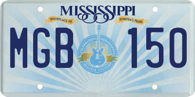 MS license plate MGB150