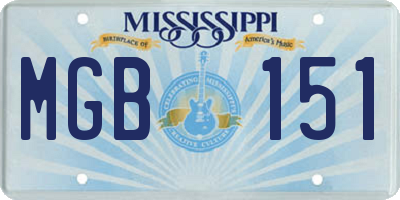 MS license plate MGB151