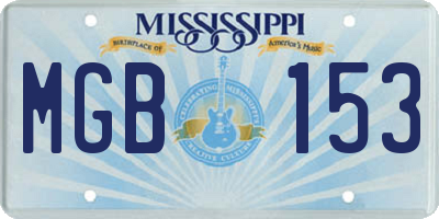 MS license plate MGB153