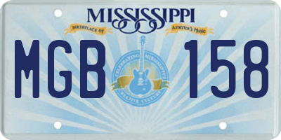 MS license plate MGB158