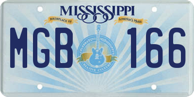 MS license plate MGB166