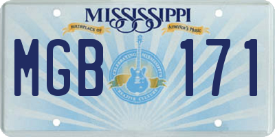 MS license plate MGB171