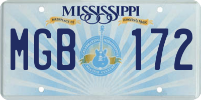 MS license plate MGB172