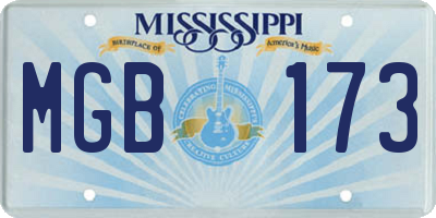 MS license plate MGB173