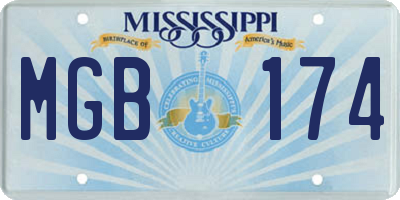 MS license plate MGB174