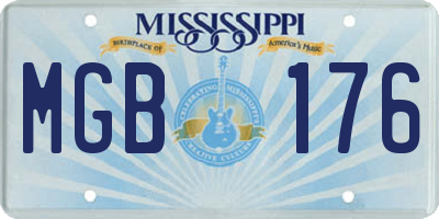 MS license plate MGB176