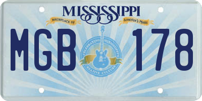 MS license plate MGB178