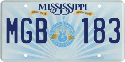 MS license plate MGB183