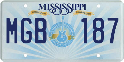 MS license plate MGB187