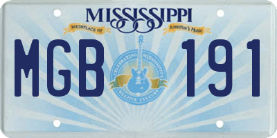 MS license plate MGB191