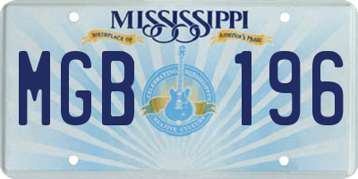 MS license plate MGB196