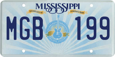 MS license plate MGB199