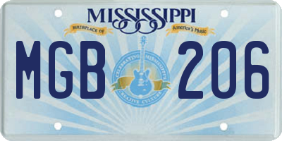MS license plate MGB206