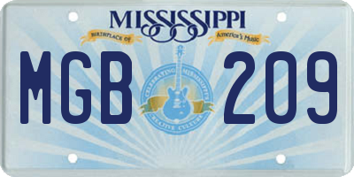 MS license plate MGB209