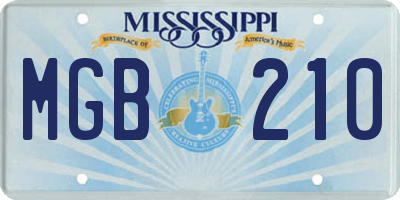 MS license plate MGB210
