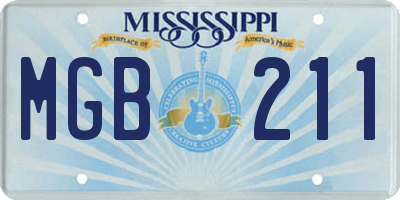 MS license plate MGB211