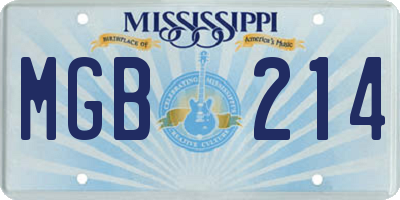 MS license plate MGB214