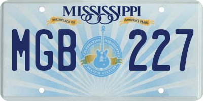 MS license plate MGB227