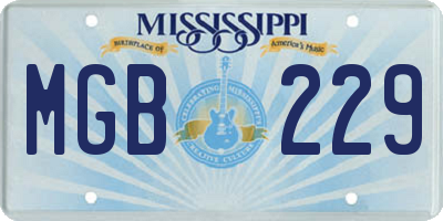 MS license plate MGB229