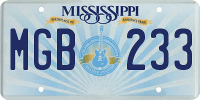 MS license plate MGB233