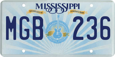 MS license plate MGB236