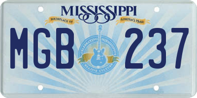 MS license plate MGB237