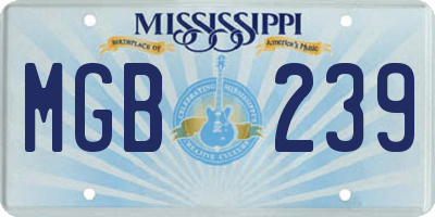 MS license plate MGB239