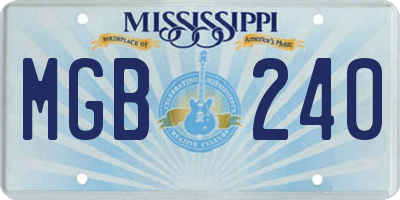MS license plate MGB240