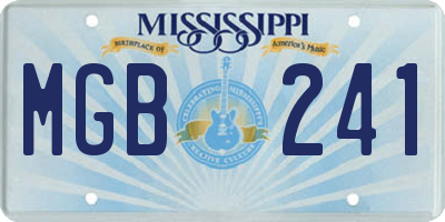 MS license plate MGB241