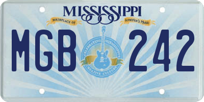 MS license plate MGB242