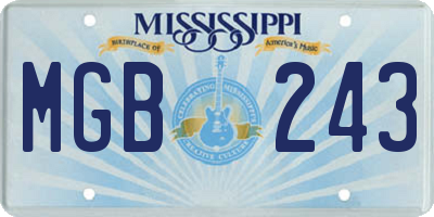 MS license plate MGB243