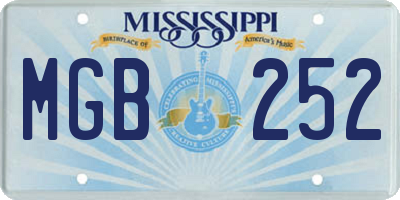 MS license plate MGB252