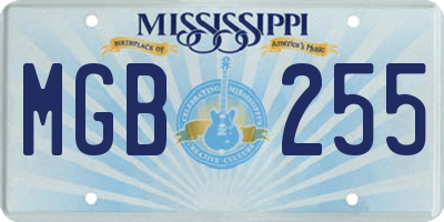 MS license plate MGB255