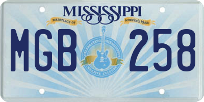 MS license plate MGB258