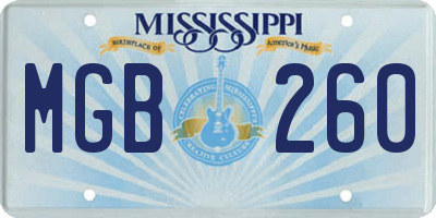 MS license plate MGB260