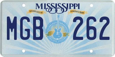 MS license plate MGB262
