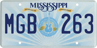 MS license plate MGB263