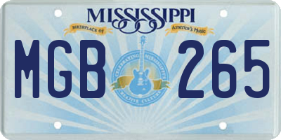 MS license plate MGB265