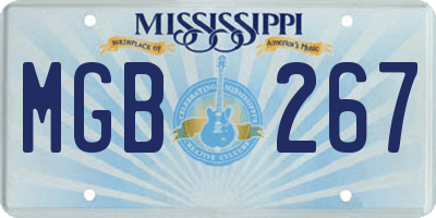 MS license plate MGB267