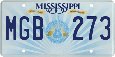 MS license plate MGB273