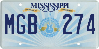MS license plate MGB274