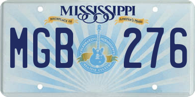 MS license plate MGB276