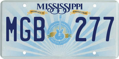 MS license plate MGB277