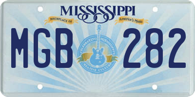 MS license plate MGB282