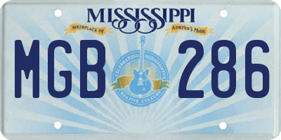 MS license plate MGB286