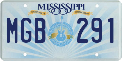 MS license plate MGB291