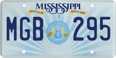 MS license plate MGB295