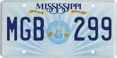 MS license plate MGB299