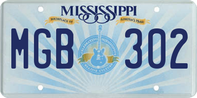 MS license plate MGB302