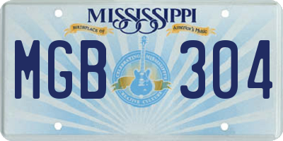 MS license plate MGB304